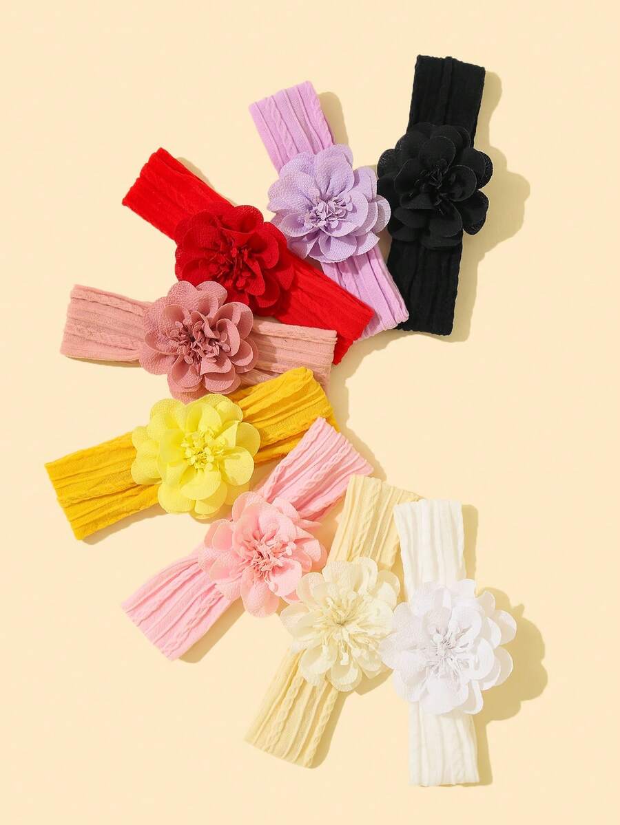 8pcs/Set Children Soft Rabbit Ear Cute Hair Bands - Multicolor - View 1