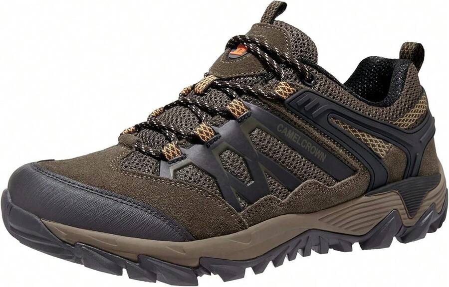 CAMEL CROWN Men's Breathable Non-Slip Lightweight Low-Top Hiking Shoes, Suitable For Outdoor Trekking, Hiking And Walking - Khaki - View 1