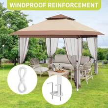 Pop Up Gazebo, 10x10 Outdoor Canopy Tent With Mosquito Netting, Pop Up Canopy Tent With Curtains/Adjustable Height/Wheeled Carrying Bag For Patio Garden Backyard Lawn - 卡其色 - 查看 6