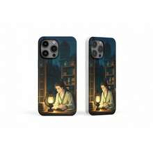 Midnight Scholar In Traditional Robe Phone Case Soft Silicon Cover For 16, 15, 14, 13, 12, 11 Pro Max - White - View 4