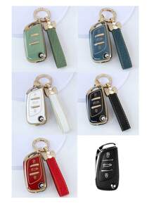 1 pièce Nouveau étui à clé de voiture pliable en TPU avec porte-clés, coque de couverture pour Citroën C1, C2, C3, C4, C5, Peugeot 306, 307, 407, 408, 807, DS, DS3, DS4, DS5, DS6, Berlingo 2/3 boutons. Sac à clés à la mode et convient aux filles.