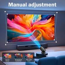 Projector, WiFi & Wireless, Compatible With HDTV, USB, Supports 1080P, 360° Rotation, 35" - 130" Screen Video Projector, USB Powered - Suitable For Home Theater, Outdoor Camping, Office Presentation - Black - View 3