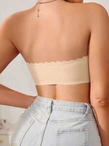 Soutien-gorge sans bretelles pour femmes, brassière sans couture sans fil, Top bandeau décontracté, confortable, élastique, avec bordure frisée, sans trace, sans rembourrage, sous-vêtements lissants, Top tube dos nu, sous-vêtements de base confortables, coupe douce, modèle sans bretelles polyvalent pour un port quotidien, soutien-gorge invisible, soutien-gorge de mariage