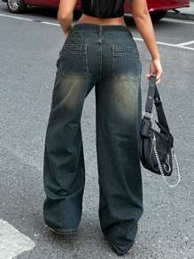 Plus Size Women's Loose-Fit Straight Boyfriend Jeans With Vintage Look