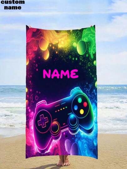 Toalla de playa ligera con diseño personalizado de control de juegos - Súper suave de poliéster, de secado rápido y súper absorbente, adecuada para la playa, la piscina, el camping y los viajes - Regalo perfecto para familiares y amigos, decoración de baño de verano, multifuncional, exquisita, elegante, de alta calidad, personalizada, única, regalos ideales para él, sala de té, hogar, jardín, oficina, para aniversarios, para el Día de San Valentín, para el Día de la Madre, para cumpleaños, para el Día del Padre, para graduaciones, para bodas, para inauguraciones de casa, vibraciones de vacaciones