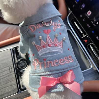 1pc Pet Clothes, Fashionable Casual & Cute Outfit For Small Dogs & Puppies, Comfortable Princess Jacket