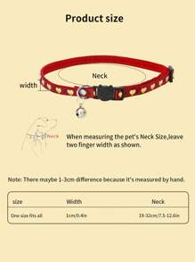 4pcs Heart Pattern Pet Collar, Soft Woven Band, Anti-Choke Safety Buckle, Metal Charm Decoration, One Size Adjustable, Suitable For Cats And Small Dogs