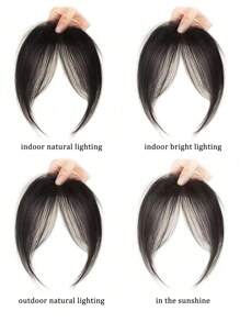 Synthetic Fake Air Bangs Natural Forehead Fake Fringe Hair Bang Wig Short Invisible Clip In Hair Extensions Hairpieces For Women