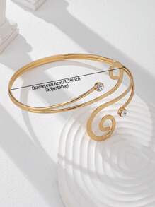 1 pieza Brazalete con diseño de remolino para mujer, adorno corporal para el brazo superior