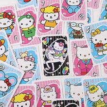 Sanrio Cartes à jouer Hello Kitty de Sanrio, cartes de jeu UNO mignonnes de chat, série de jeux de cartes Hello Kitty, convenant pour les fêtes, les réunions sociales, les anniversaires, la Saint-Valentin et le Nouvel An, avec des cartes interactives colorées