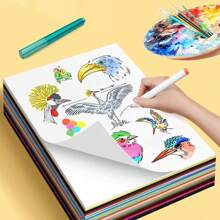A4 Card Stock, 80g, Multicoloured Card Pack With 10 Vivid Colours, Ideal For Arts And Craft, Office And Stationery Use - 50 Sheets,School Supplies,Back To School