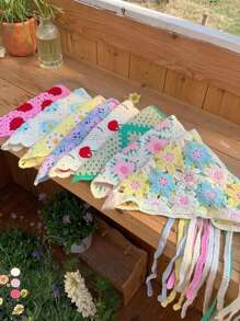 1 Stück französischer Dopamin-Ditsy-Blumenmuster-Bandana-Haarreif, ländlicher Sommerstil Kopftuch für Frauen, ästhetischer kleiner Gänseblümchen Haaraccessoire für Strandfotoshootings, Frühling/Herbst, Haaraccessoire