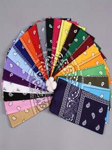 12 pièces/6 pièces/1 pièce Bandana classique à imprimé cachemire, foulard carré vintage en polyester, fichu, convient pour le printemps, l'été, l'automne et l'hiver