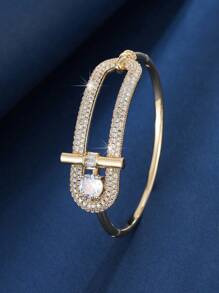 1 pezzo Braccialetto a fascia da donna con cielo stellato, gioiello di lusso e di pregevole fattura vintage, incastonato di zirconia cubica, accessorio di moda per donna, elegante per uso quotidiano e feste, regalo perfetto