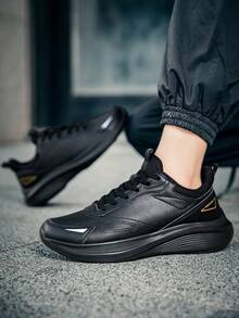 Men's Lace-Up Running Shoes, Anti-Slip Outdoor Sports Shoes Suitable For Gym, Jogging, Tennis, With Comfortable Cushioning And Support