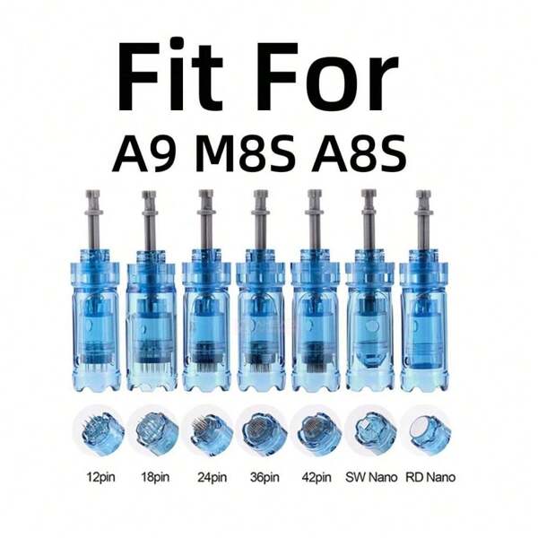 10PCS /PACK Ultima A9 M8S A8S Cartridges Microneedle Replacement Needle Tip 12 PINS / 24 PINS / 36 PINS / 42 PINS / Round Nano MTS Microneedling Replacement Cartridges Nano Needle