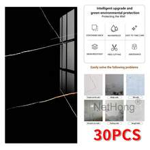 NetHong 10/20/30X PVC Marble Tiles Wall Sticker Self-Adhesive Stick On Kitchen Bathroom Decor+ - Black - View 4