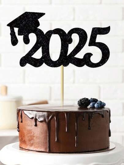 1 件/10 件毕业帽 2025 纸质蛋糕装饰，祝贺 2025 届毕业派对蛋糕装饰品