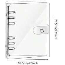 A5/A6/A7 Clear Binder Cover, 6 Holes Loose Leaf PVC Notebook Case, DIY Journal Diary Book