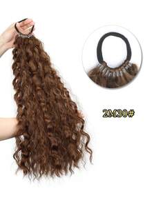 女士非洲卷发马尾辫接发 - 20 英寸合成卷曲环绕长发接发带橡皮筋扎带 - 基础款假发适合所有女性 - 彩色 - 查看 17