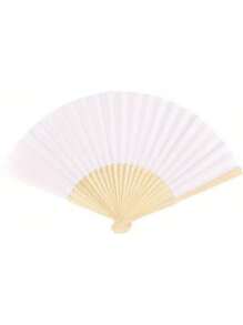 1pc/6pcs/ 7 Inch Folding Fan Black; White; Red Paper Fan Blank Folding Fan Plain Bamboo Blank Plain Paper Summer Cooling,Beach,Travel