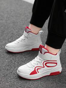 青少年高帮皮革休闲鞋，春秋韩版简约时尚低帮系带运动鞋，经典百搭运动滑板鞋