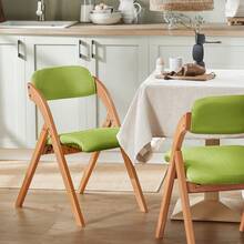 SoBuy FST92 Folding Kitchen Chair With Padded Seat And Backrest W X H X D Approx.: 47 X 77 X 60 Cm - Green - View 2