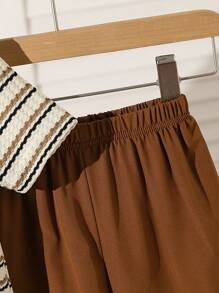 2pcs Boys Waffle Striped Polo Set 2025 - V-Neck Shirt & Shorts, Summer Outfit (Age 2-3,4-5,6-7Y)