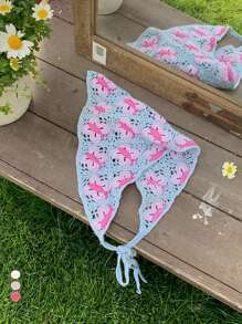 1 Stück französischer Dopamin-Ditsy-Blumenmuster-Bandana-Haarreif, ländlicher Sommerstil Kopftuch für Frauen, ästhetischer kleiner Gänseblümchen Haaraccessoire für Strandfotoshootings, Frühling/Herbst, Haaraccessoire
