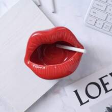 1pc Cute Cartoon Lip Resin Ashtray, Creative Unique Stylish Home Living Room Multi-Functional Smoking Accessory