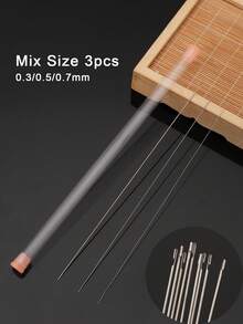 beadia 3/5/7 Stücke Set Perlnadeln mit seitlichen Öffnungen zum leichten Einfädeln, geeignet für Handarbeit und DIY Perlenherstellung - mit Aufbewahrungsröhrchen - Perlennadel - Übersicht 10