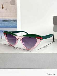 Modische, retro personalisierte kleine Rahmen Farbkontrast Katzenaugen Brille, unisex lässige Street Snap Hip-Hop Bühnenauftritt Paar Mode Brille für den Alltag, Party, Pool, Strand, Urlaub, boho dekorative Sonnenbrillen für Sommerurlaub, Outdoor, Reisen