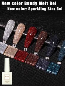 12ml 2026 Fall/Winter New Colorful High-Density Glitter Gel Nail Polish Set, Includes Base Coat And Top Coat, Needs A UV Lamp, Colors, Suitable For Work/Commute/Date, Hot-Selling Set, Nail Art Design. - Multicolor - View 2