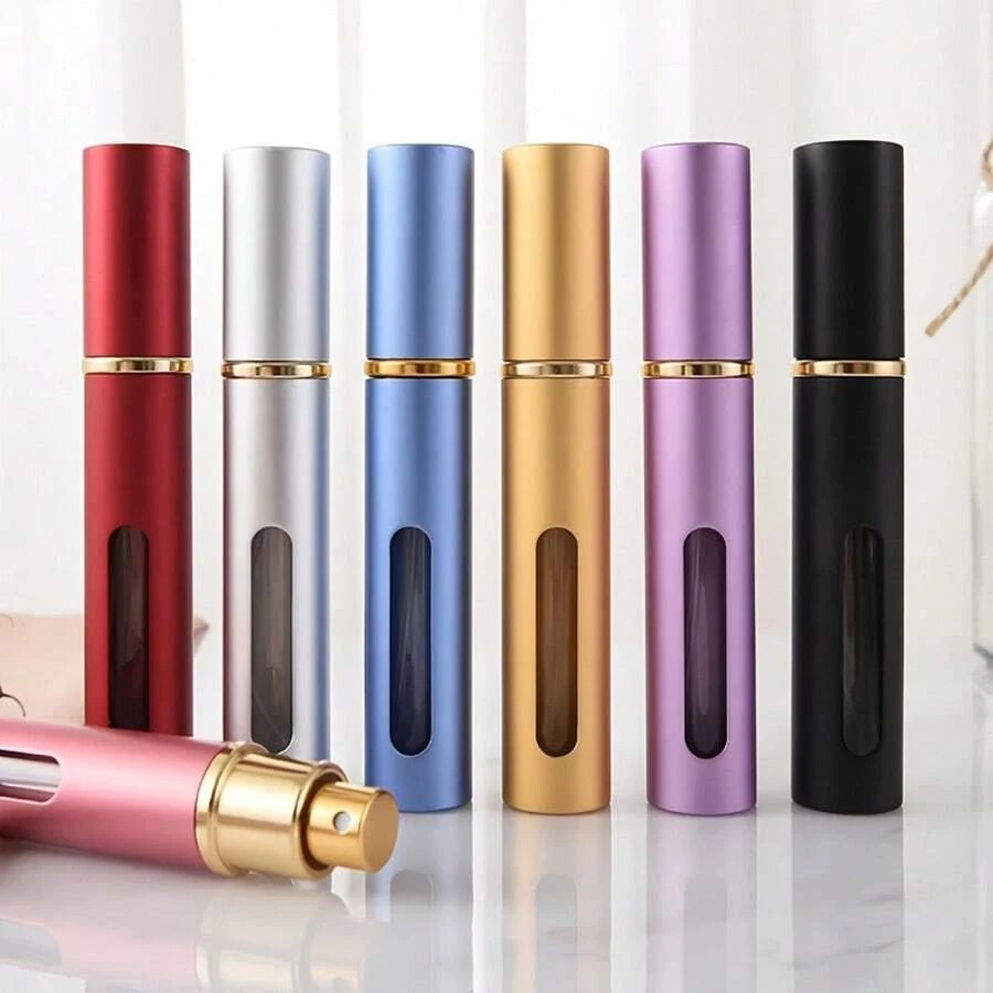 3 件随机颜色10ml 香水雾化器玻璃香水分配器高级旅行喷雾瓶可再填充便携式空迷你瓶 - 彩色 - 查看 1