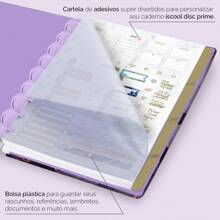 iscool Caderno Disco + Iscool 140 Fls Inteligente Mármore Cores