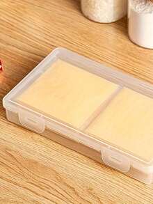 1pc PP Material Transparent Butter, Cheese, Refrigerator Food Storage Container, Suitable For Kitchen, Fridge, Dry Storage - White - View 2