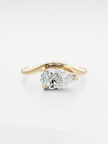 Eleganter, modischer, klassischer Ewigkeitsliebe-Ring aus 925er Sterlingsilber, Luxus-Birnenform-Zirkonia-Ring für Frauen für Verlobung oder Hochzeit