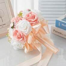 Wedding Bouquet Artificial Bridal Flower Bouquets Wedding Photo Booth Props Wedding Decorations - pink 1pc - View 4