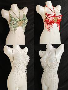 Unisex Sexy Acrylic Crystal Sequin Hollow Pendant Body Chain Necklace, For Women And Men, Suitable For Club, Party, Hotel, Carnival, Couples - 彩色 - 查看 2