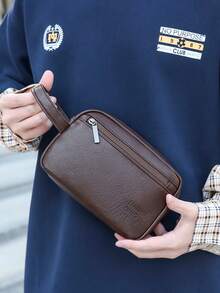 Genuine Leather Clutch Bag For Men, Large Capacity Vintage Handbag Business Elegant Male Purse - Multicolor - View 4