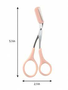 Pink Eyebrow Scissors And Comb Set, Eyebrow Trimmer, Makeup Scissors, Grooming Kit For Home Use - Multicolor - View 2