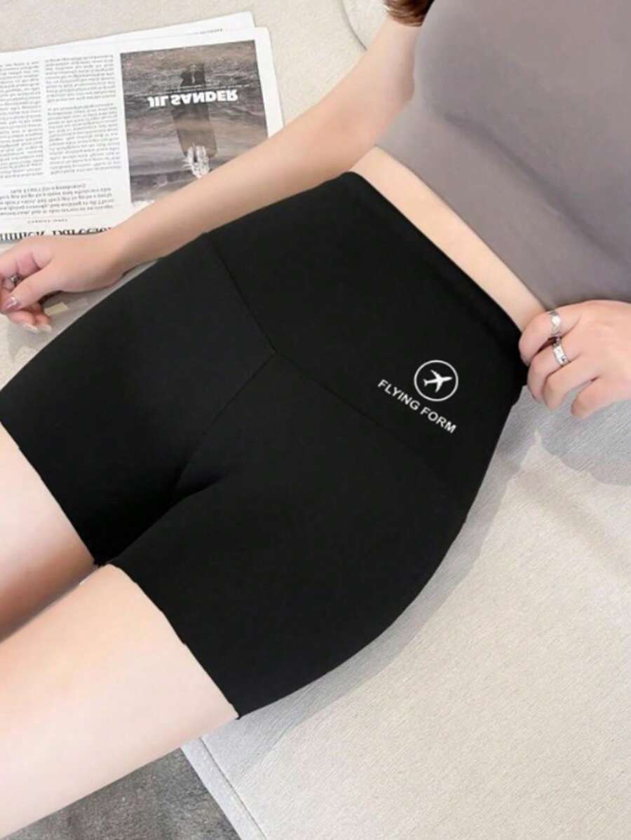 Pantalones cortos de mujer para verano, de longitud 3/4, con control de abdomen, estampado de tiburón, sin costuras y opacos, aptos para uso en exteriores