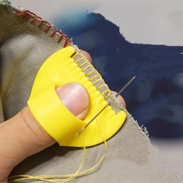 1 Stück Einfaches Nähwerkzeug - Robuster Kunststoff Saum Näh Randbearbeitungswerkzeug für Anfänger & Senioren, 4mm & 3mm Abstand, perfekt für DIY Handnäh Projekte, Nähzubehör | ergonomisches Design | glatte Oberfläche