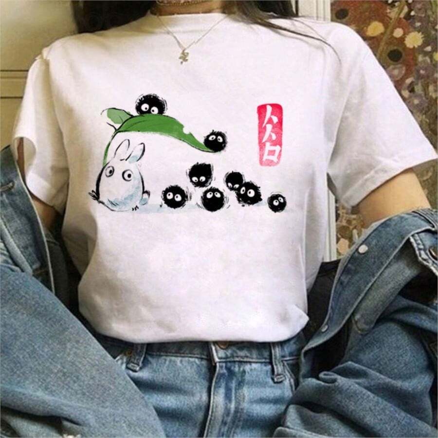 Harajuku Kawaii T Shirt Women Ullzang Tshirt Funny Cartoon T-Shirt Cute Anime Top Tee Female T-Shirt Girl Animal Y2K
