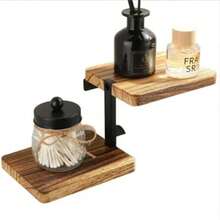 1 Stück Wandmontierter Holz Toilettenpapierhalter - Badezimmer Papierhalter Toilettenrollenhalter Holz Wandmontage Toilettenpapierhalter mit Ablage (2 Stile erhältlich)