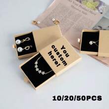10-50PCS Custom Jewelry Drawer Boxes With Sponge,Custom Text Small Jewelry Box,Personalized Jewelry Packaging Boxes For Earrings, Necklaces, Bracelets And Other Accessories