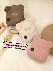 Custom Teddy Bear Backpack For Toddlers, Embroidered Kids Backpack With Name, Plush & Cute Baby Backpack, Multi-Functional Backpack For Boys & Girls, Travel Essentials,Graduation Gift,Ideal Gifts For Birthday, Children's Day, Back To School, Summer Gifts, Customizable Backpack, Stylish & Adorable Toddler Fashion, Family Gifts, Unique Baby Gifts For Daughter, Son, Her, Him, Holiday Gift Ideas - One Size - View 1