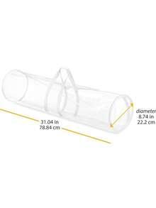 1pc Transparent Plastic Storage Bag, White/Black, Waterproof Clear, Packaging Paper Storage, Cylindrical Storage Bag, Suitable For Packaging Paper, Small Plush Toys, Baby Room Storage Items - Storage Bag - View 13