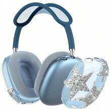 Airpod Max(2024/2020) Shining Star Earphone Protective Case, 3D Star Silicone Earphone Protective Cover, Unique 3D Glittering Star TPU Protective Shell, Stereoscopic Star Silicone Protective Cover, Silicone Earphone Protective Case, Fashionable Configuration, Best Gift