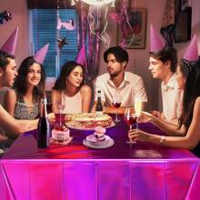 1 pieza Mantel de plástico con efecto iris de color rosa intenso, mantel desechable rectangular iridiscente y brillante, mantel de lámina holográfica, decoraciones de fiesta iridiscentes para cumpleaños, bodas y San Valentín, regreso a clases